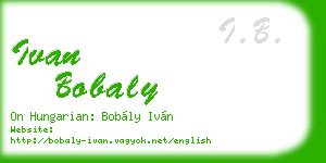 ivan bobaly business card
