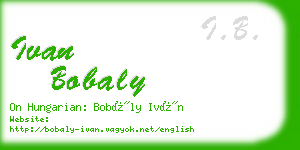 ivan bobaly business card